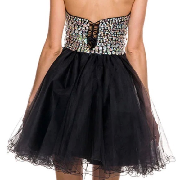 MED Soft Pastel Mint Jewel Embellished Strapless Bodice Flirty Tulle Skirt - Picture 5 of 7